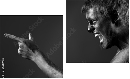shouting man - Two-piece canvas, Diptych