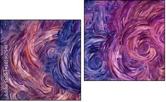 Abstract impressionism painting in Vincent Van Gogh style imitation. Art design background pattern for artistic creative printing production. Wall poster or canvas print template for interior decor. - Two-piece canvas, Diptych