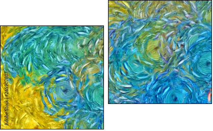 Abstract impressionism painting in Vincent Van Gogh style imitation. Art design background pattern for artistic creative printing production. Wall poster or canvas print template for interior decor. - Two-piece canvas, Diptych