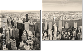 New York City Manhattan panorama aerial view - Two-piece canvas, Diptych