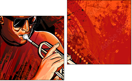 Trumpet player - Two-piece canvas, Diptych