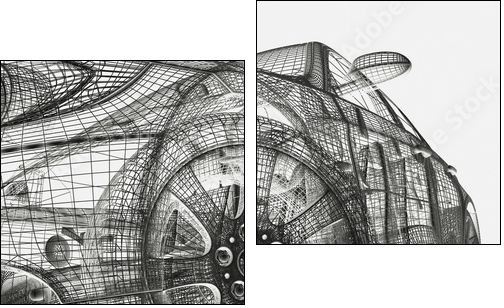3d model cars - Two-piece canvas, Diptych