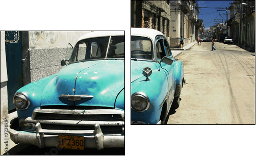 havana street - cross process - Two-piece canvas, Diptych