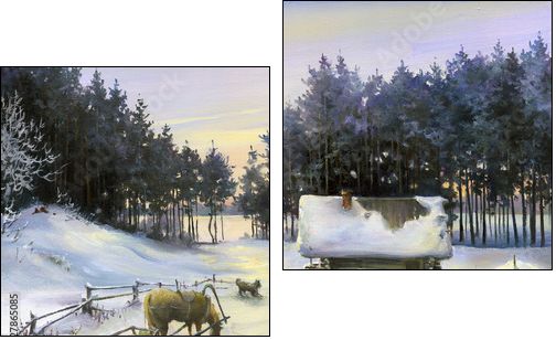 Russian bath - Two-piece canvas, Diptych