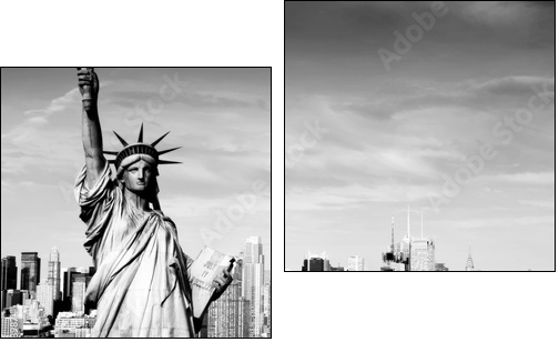 afternoon vibrant capture of new york midtown over hudson - Two-piece canvas, Diptych