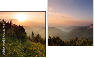 Roszutec peak in sunset - Slovakia mountain Fatra - Two-piece canvas, Diptych