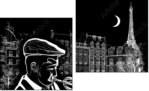 trumpeter on a grunge background - Two-piece canvas, Diptych