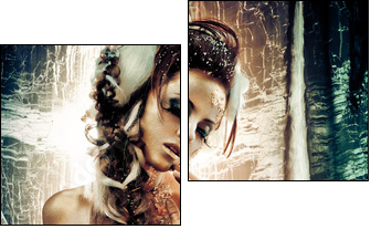 Golden lady - Two-piece canvas, Diptych