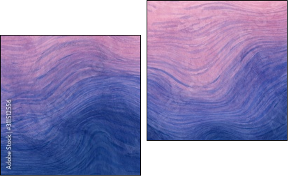 Abstract paint purple and blue with wavy brush stroke lines texture for backgrounds. - Two-piece canvas, Diptych
