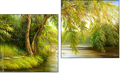 Wood lake - Two-piece canvas, Diptych