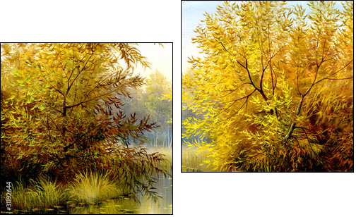 Wood lake - Two-piece canvas, Diptych
