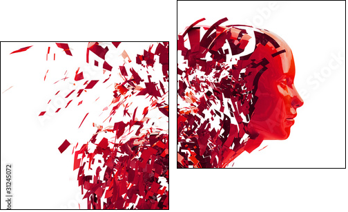 abstract character shattered into pieces - Two-piece canvas, Diptych