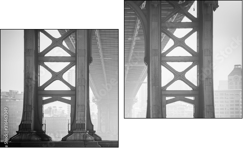 Under the Bridge - Brooklyn - Two-piece canvas, Diptych