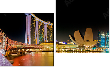 Marina Bay Singapore panorama - Two-piece canvas, Diptych