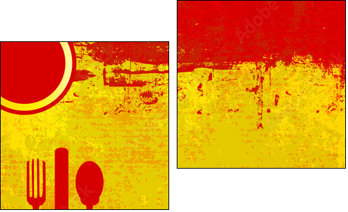 Spanish Menu Vector template over flag of Spain - Two-piece canvas, Diptych