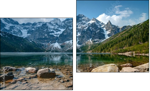 Polish Tatra mountains Morskie Oko lake - Two-piece canvas, Diptych