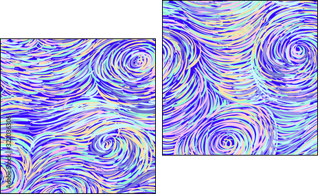 Hand drawn seamless background in impressionism style. Soft colors, perfect seamless texture - Two-piece canvas, Diptych