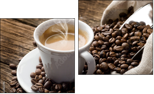 hot  coffee - caffe fumante - Two-piece canvas, Diptych