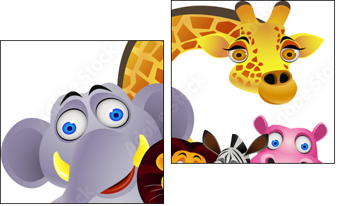 Animal cartoon - Two-piece canvas, Diptych