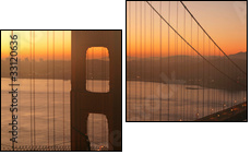 Golden Gate Bridge at Dawn - Two-piece canvas, Diptych