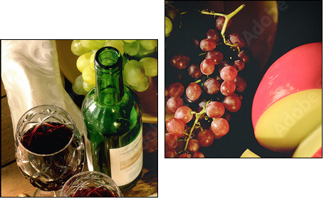 wine and cheese - Two-piece canvas, Diptych