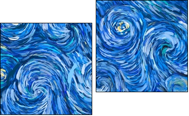 Abstract texture background. Digital painting in Vincent Van Gogh style artwork. Hand drawn artistic pattern. Modern art. Good for printed pictures, postcards, posters or wallpapers and textile print. - Two-piece canvas, Diptych