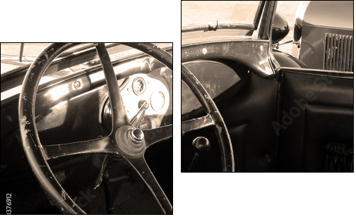 vintage car interior - Two-piece canvas, Diptych