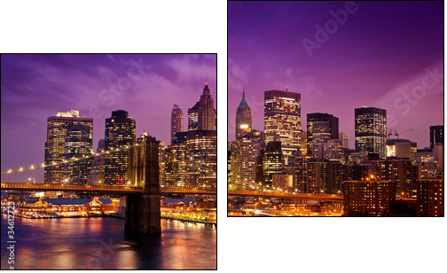 New York Manhattan Pont de Brooklyn - Two-piece canvas, Diptych
