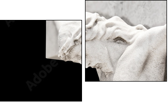 The crucifixion of Jesus on a black background - Two-piece canvas, Diptych