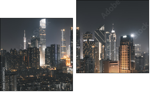 guangzhou city at night - Two-piece canvas, Diptych