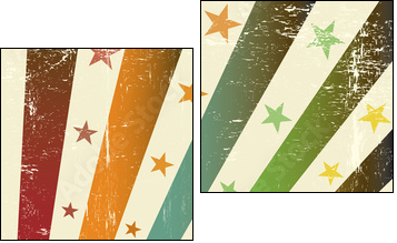 retro multicolor grunge flag - Two-piece canvas, Diptych