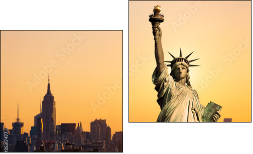New York statue de la LibertÃ© - Two-piece canvas, Diptych