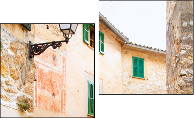 Medieval Valldemosa traditional Majorca village - Two-piece canvas, Diptych