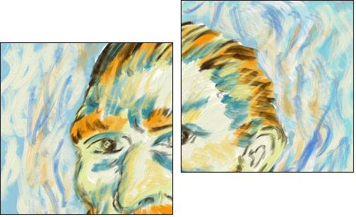 Cute Van Gogh Painting in Adobe Fresco - Two-piece canvas, Diptych
