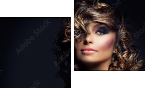 Fashion Beauty Portrait. Sexy Girl - Two-piece canvas, Diptych