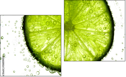 lime slice in water - Two-piece canvas, Diptych