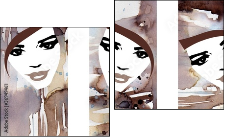 trzy portrety kobiet - Two-piece canvas, Diptych