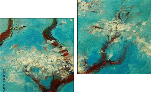 Arbre en fleurs - Two-piece canvas, Diptych