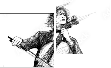 violoncellist - Two-piece canvas, Diptych