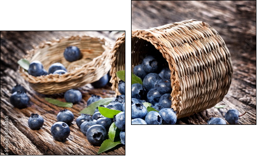 Blueberries have dropped from the basket - Two-piece canvas, Diptych