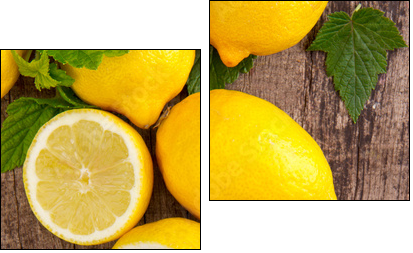 Fresh lemons, upper view - Two-piece canvas, Diptych