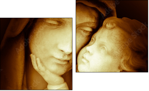 Vintage image of the virgin Mary carrying baby Jesus - Two-piece canvas, Diptych