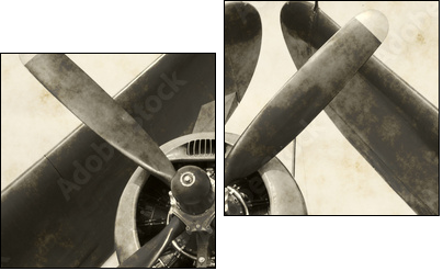 Wartime navy airplane with folded wings - Two-piece canvas, Diptych