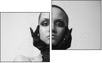 Nude elegant girl. - Two-piece canvas, Diptych