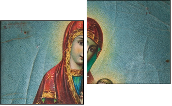 Orthodox Icon of the Mother of God - Two-piece canvas, Diptych