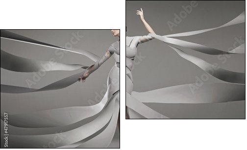 Fashion photo of a sexy woman - Two-piece canvas, Diptych