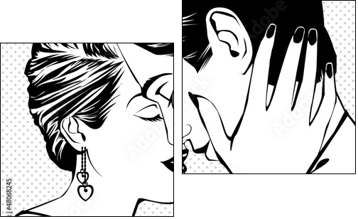 Vintage couple in love - Two-piece canvas, Diptych