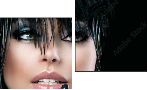 Fashion Art Portrait Of Beautiful Girl. Vogue Style Woman - Two-piece canvas, Diptych