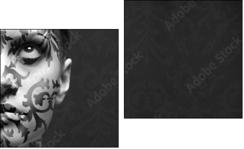 portrait of girl with make-up - Two-piece canvas, Diptych