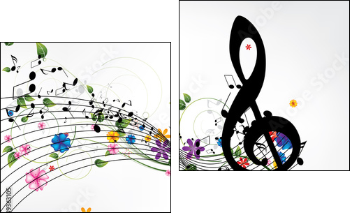 Musical abstract background - Two-piece canvas, Diptych